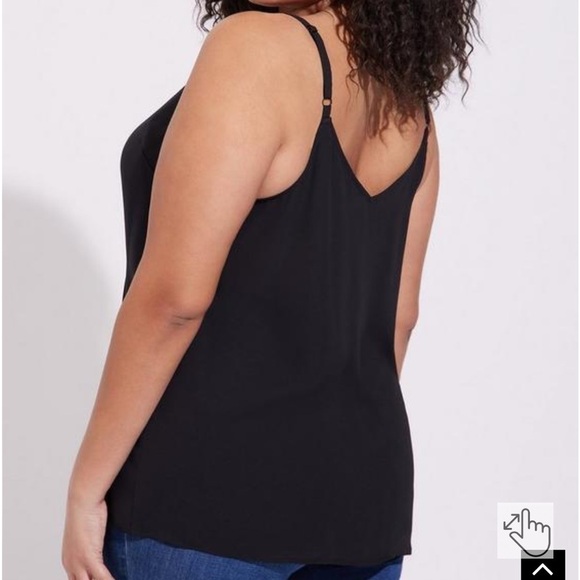 NWT Torrid Georgette V-Neck Cami Deep Black 0X - Picture 3 of 6